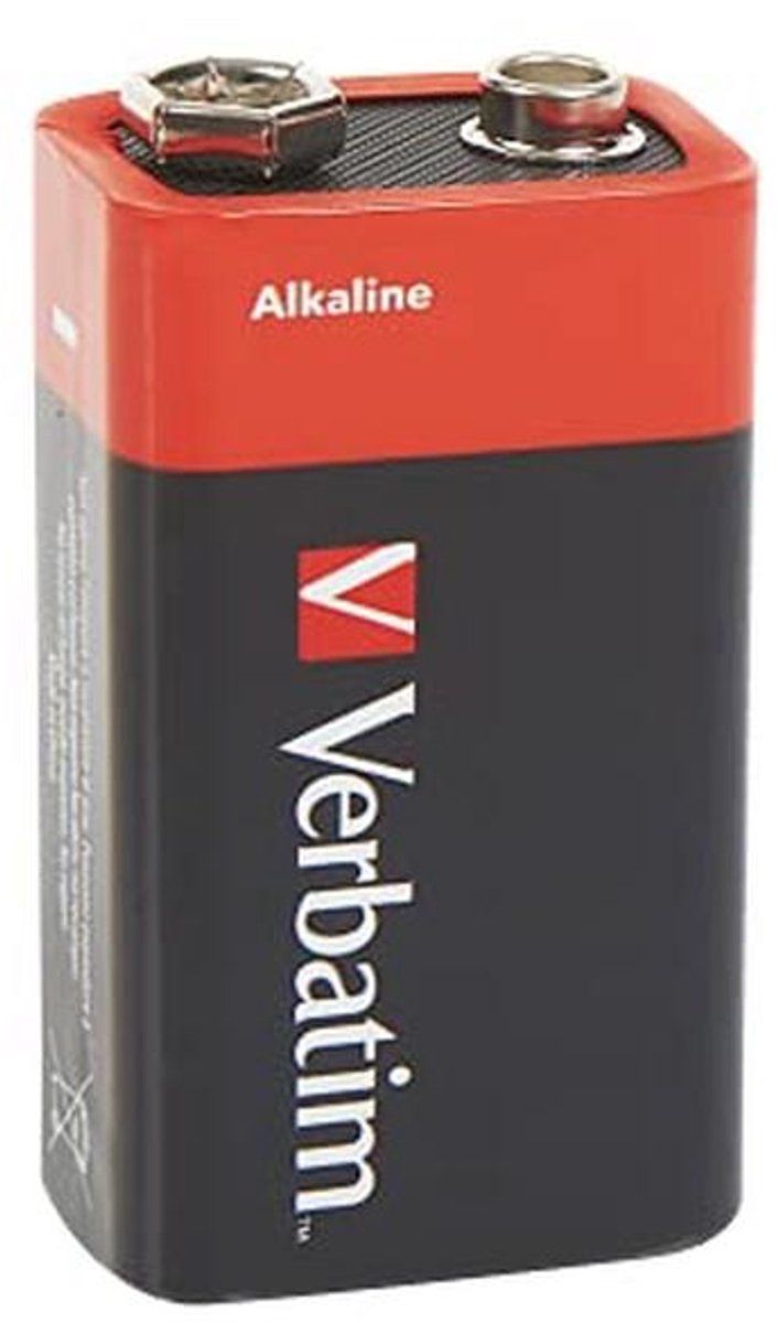 Verbatim 9V-alkalinebatterij - 6LR61 blokbatterij, 1 stuk