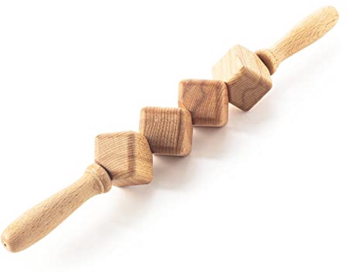 Anti-Cellulite Massage Roller met Handgreep - Houten Maderotherapie Massager