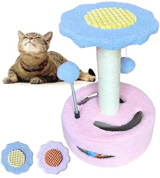 Paddenstoelvormige Kattenkrabpaal – Modern Design, Natuurlijk Sisal, Stabiele Basis, Voor Binnen En Buiten