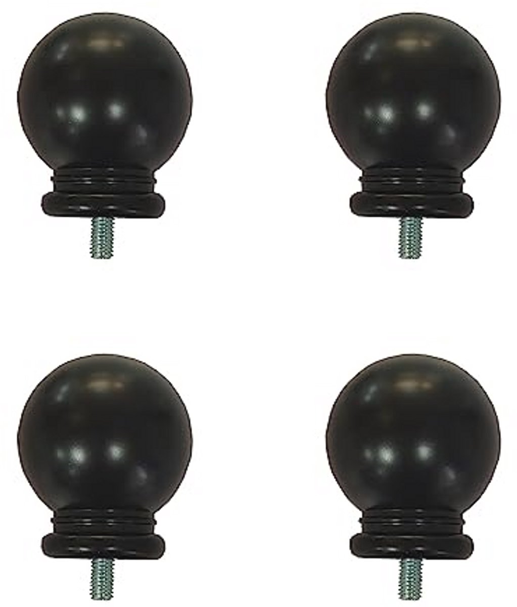 Eindstukken voor gordijnroede - 4 stuks kunststof balvormige eindstukken voor 5/8 inch diameter