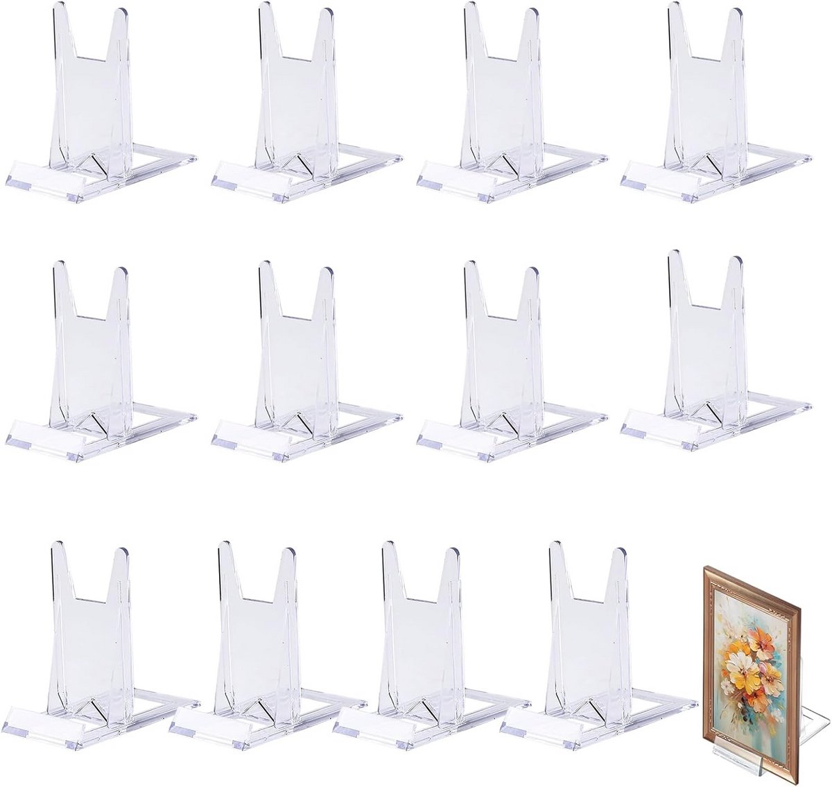12x Verstelbare Transparante Standaards voor Borden, Foto's en Decoratie