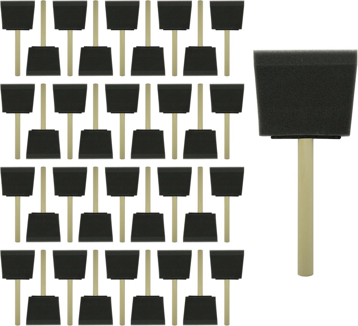 Sponsborstels Schuimverfkwasten 3 Inch - Set van 36 Stuks voor Verf en Beits