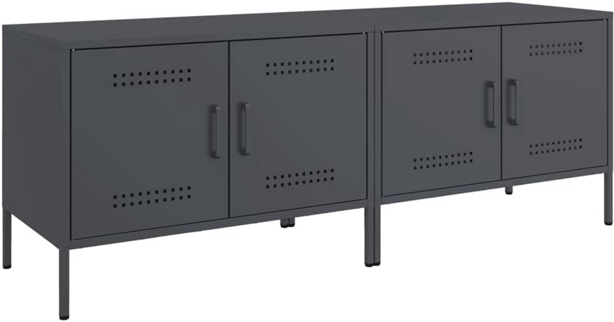 Set van 2 TV Meubels Staal Antraciet