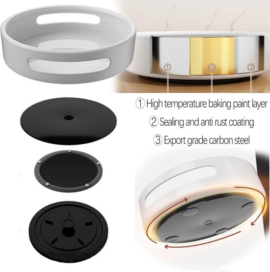 Kepfire 15 cm heldere acryl Lazy Susan draaitafel organizer kogellager roterende weergavebasis keuken kruidenrek cake make-up tafel decoreren