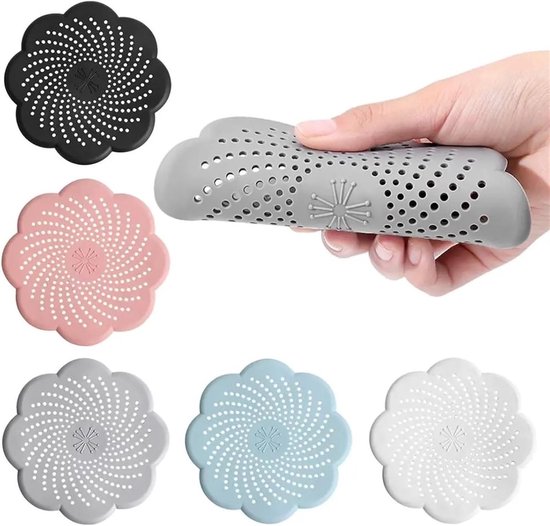 Lot de 5 filtres de vidange en silicone pour douche, évier, baignoire, cuisine, salle de bain