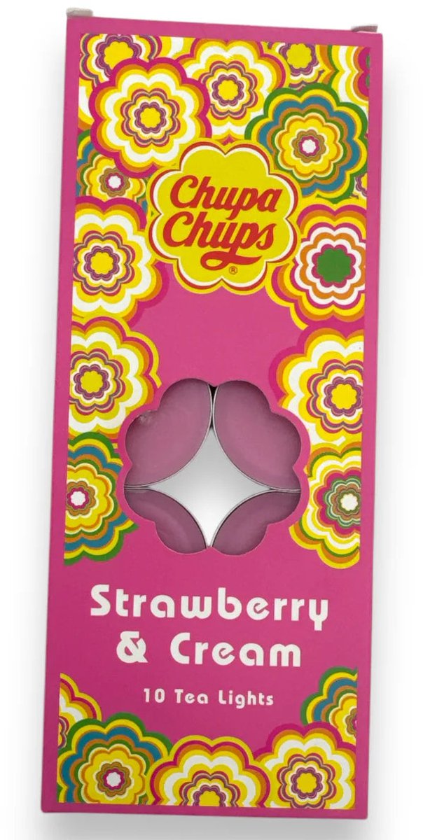 Chupa Chups Waxinelichtjes met geur 10 stuks - Strawberry & Cream