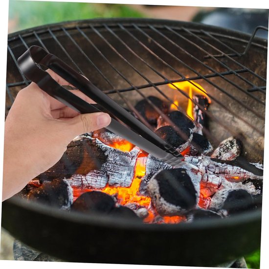 aladdien - Houtskooltang - Grillclip - Multifunctioneel - Zwart - Kooltang - Ideaal voor barbecues en picknicks - 30 x 1,8 cm van Merkloos — afbeelding 5