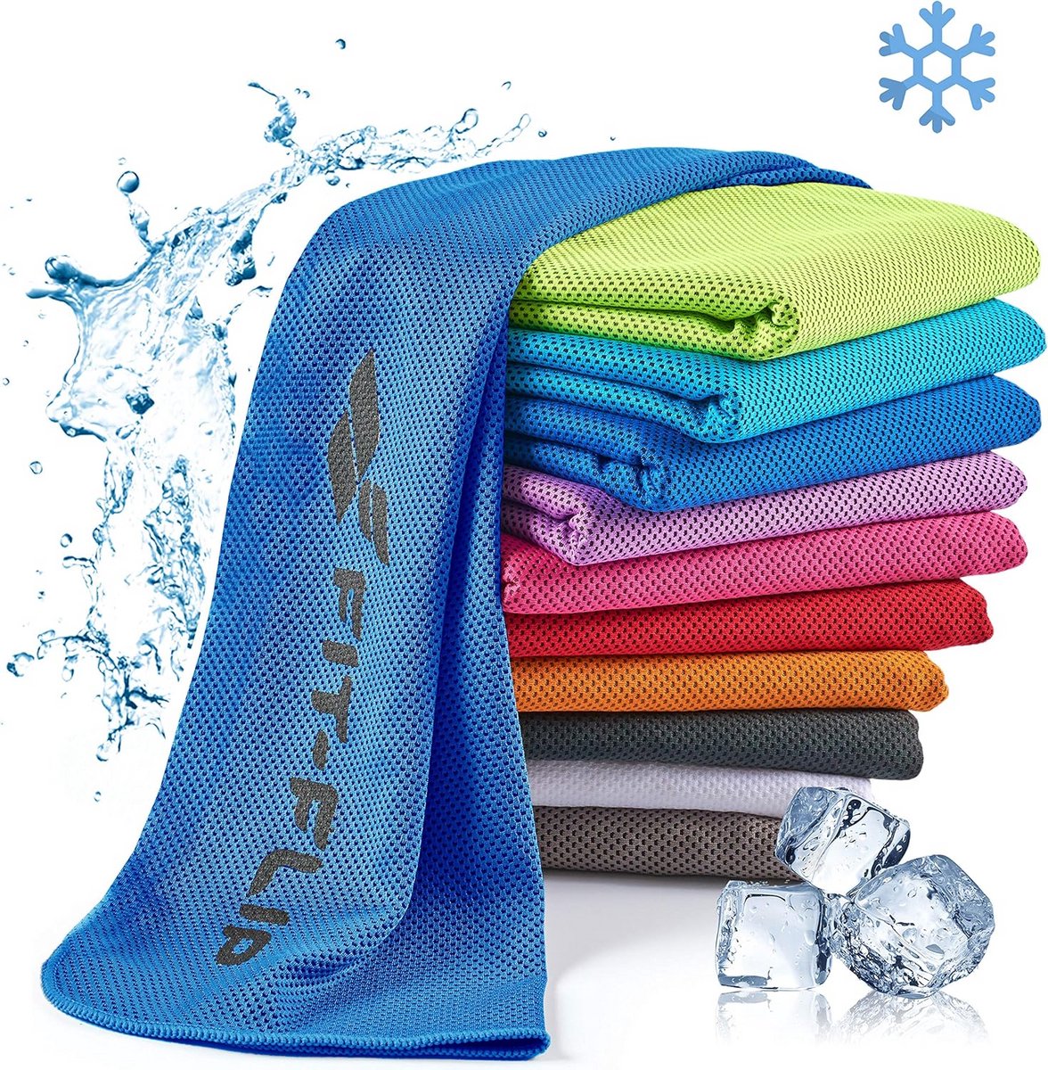 Verkoelende handdoek - Koeldoek microvezel - Sport en ontspanning - Verkoeling zonder chemie - 100 x 30 cm - Donkerblauw
