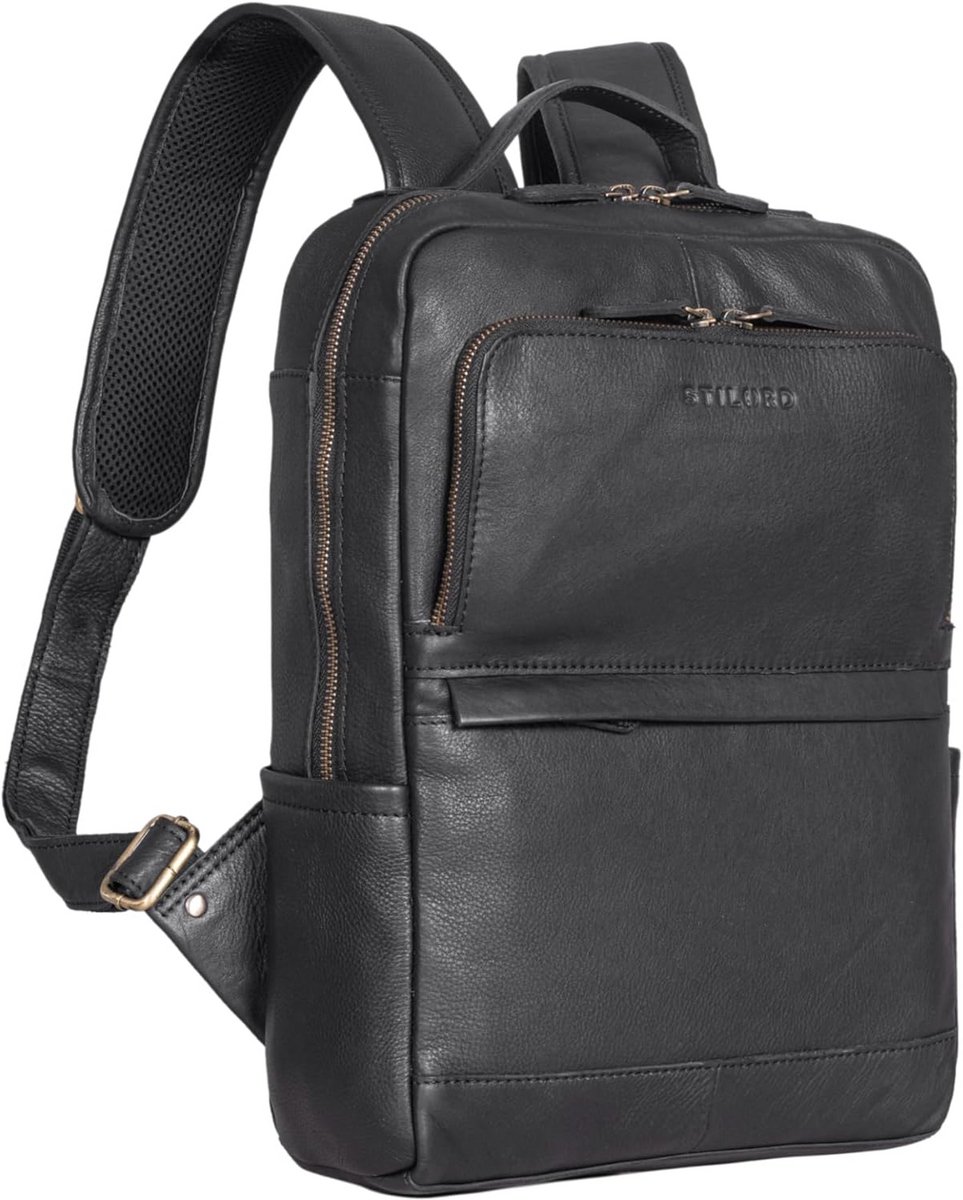 Leren Laptop Rugzak voor 13.3 Inch Laptop - Vintage Business Rugzak voor Kantoor, School en College