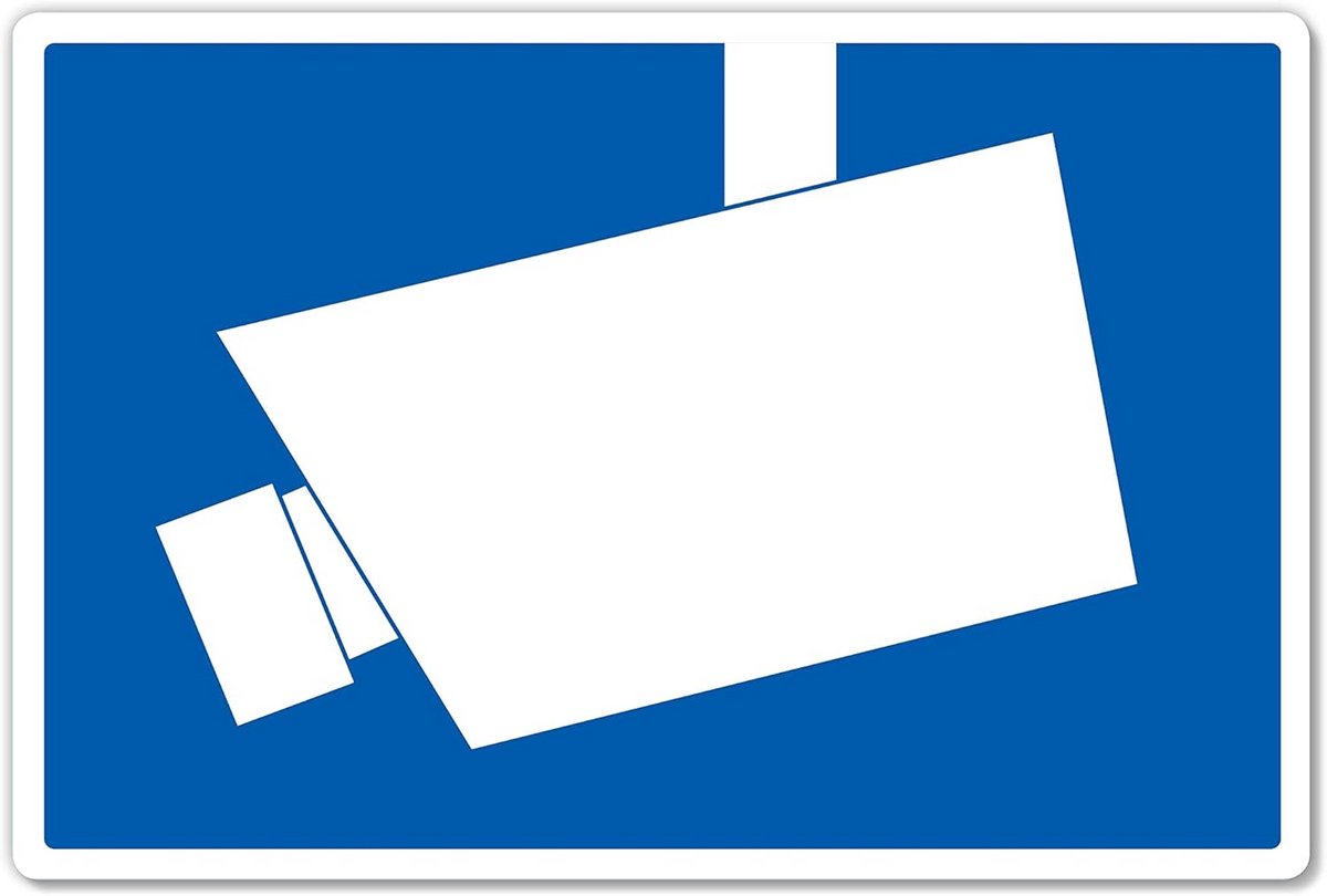 Videobewaking DIN 33450 bord 20 x 30 cm | 3 mm PVC | Met UV-bescherming