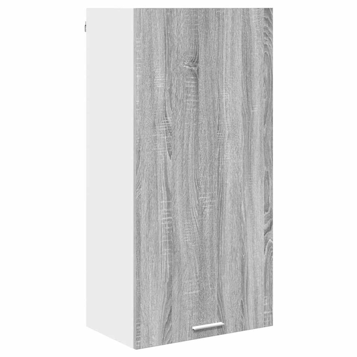 vidaXL Hangkast - Grijs - Sonoma - en - Wit - 50 - x - 31 - x - 100 - cm - Bewerkt - hout Grijs Sonoma en Wit