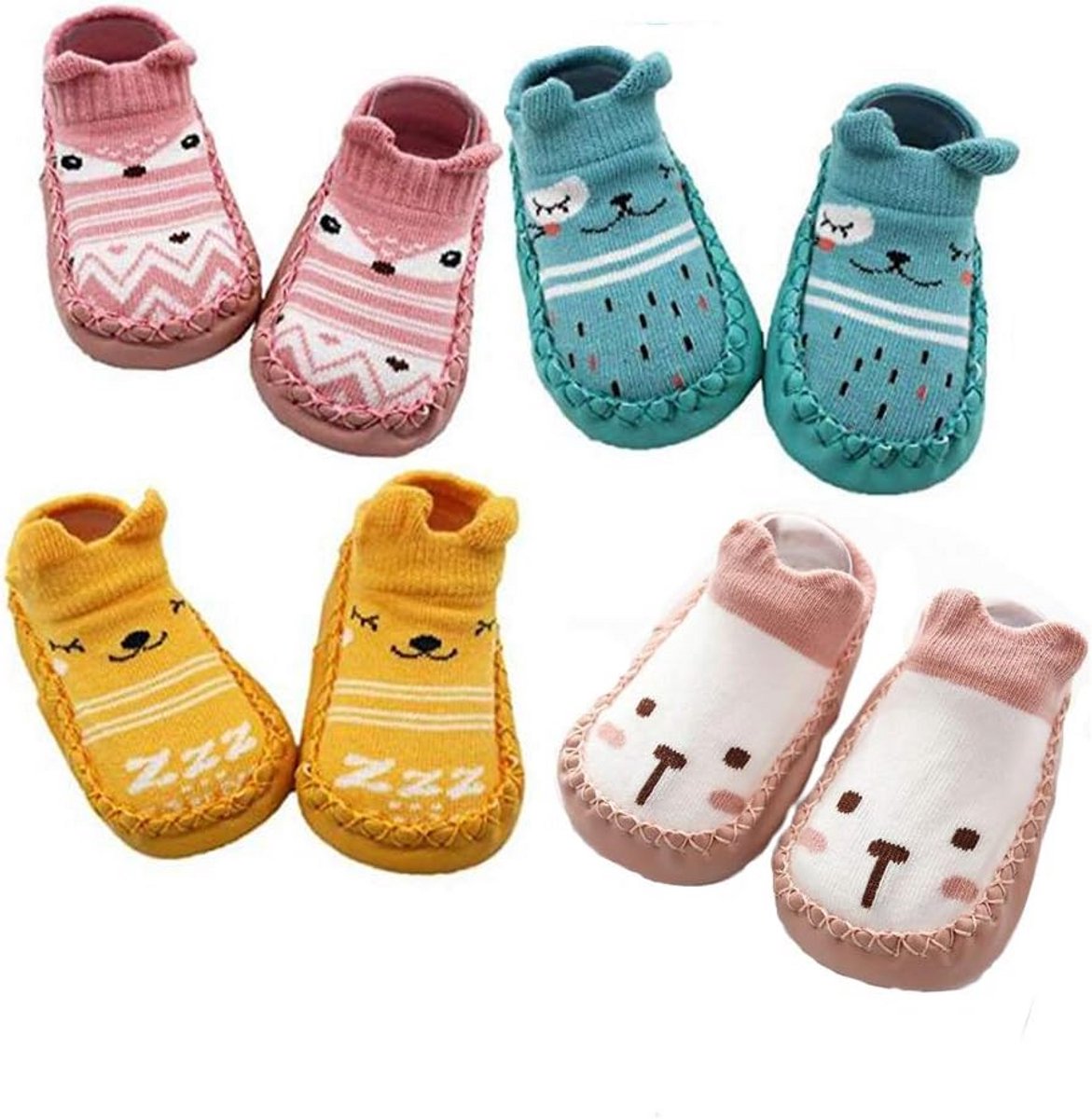 Binnen Pre-Walker Schoenen voor Baby's - Anti-Slip Slippers en Sokken