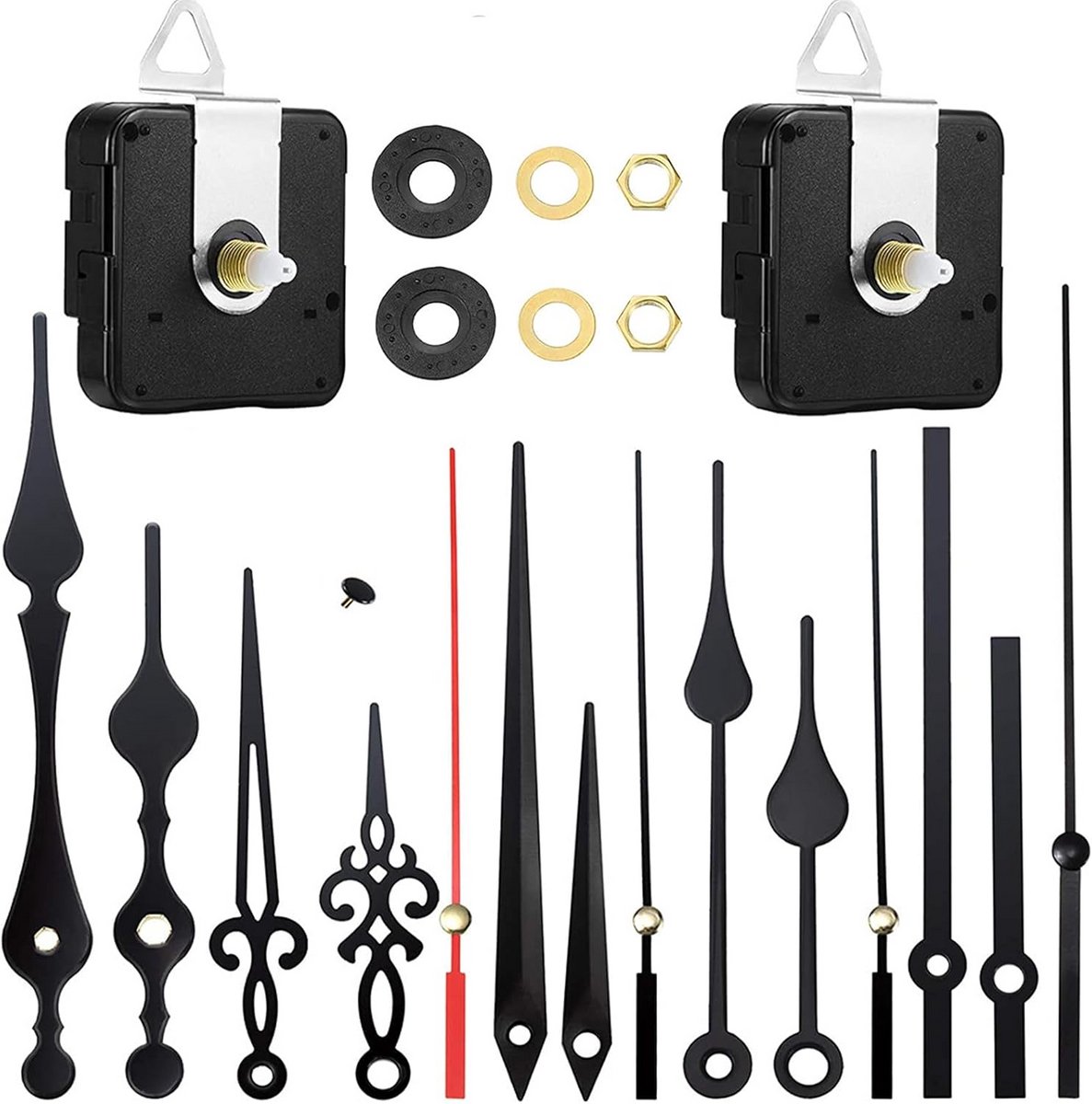 Geruisloze Uurwerkset met 5 Wijzers voor Doe-Het-Zelf Wandklokken