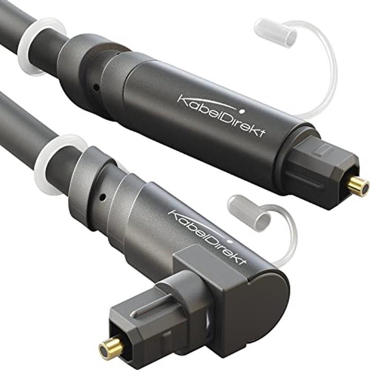 Optische audiokabel 90° schuin met 0% signaalverlies - 0,5m TOSLINK kabel voor home cinema en gaming