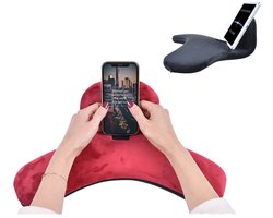Kussen Hoes - Multi-Hoek Zachte Tablet- en Telefoonstandaards - Pillow Houder met Instelbare Hoekregeling - Geschikt voor iPad Air, iPad Mini, iPad Pro, iPhones, Tablets, eReaders en Meer - Wijnrood