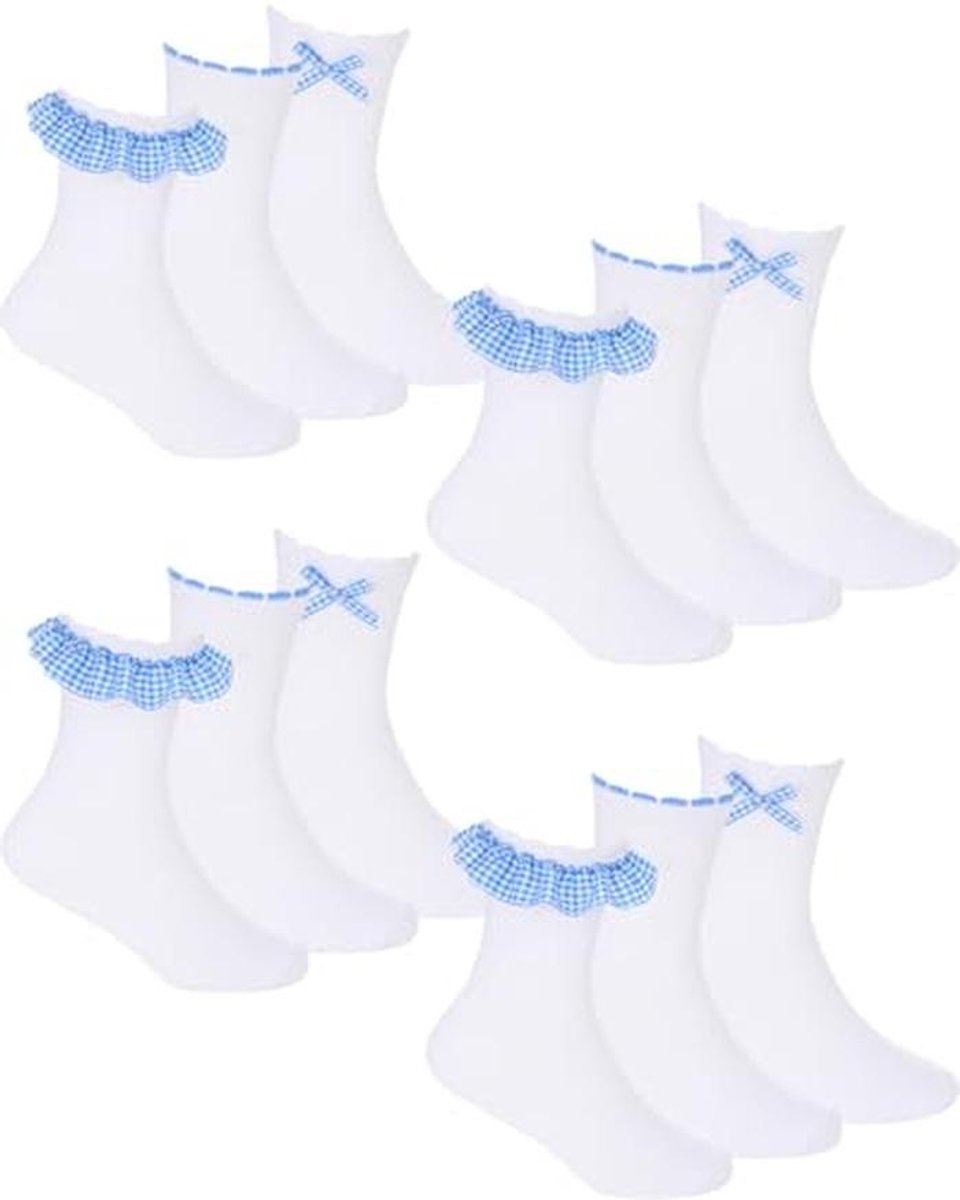 Ginghamlint Meisjes Enkelsokken - Perfect voor Kinderen