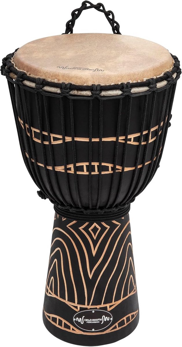 Djembe Trommel Zwart 30,5 cm - Handgemaakt van Mahoniehout