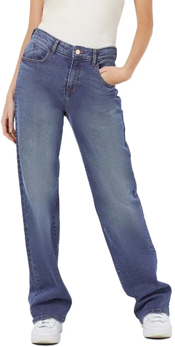 Noisy may Jeans Nmyolanda Nw Wide Jeans Az308mb Noo 27025067 Medium Blue Denim Dames Maat - W30 X L30