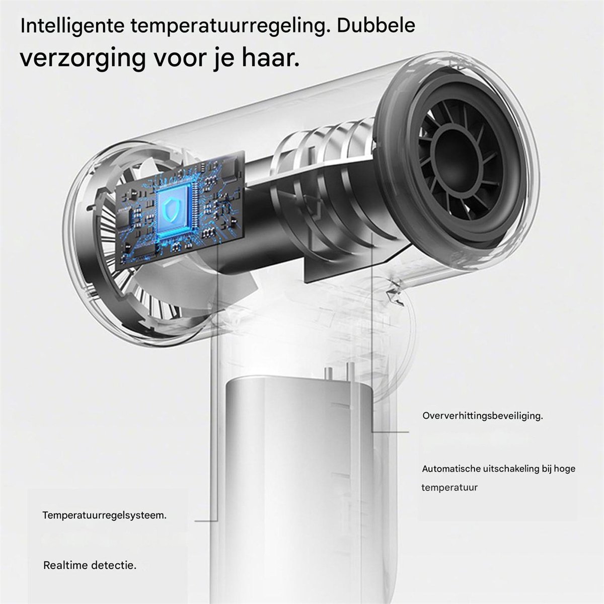 BYTEBAZAAR Draadloze Reisföhn USB-oplaadbaar Lichtgewicht - afbeelding 3