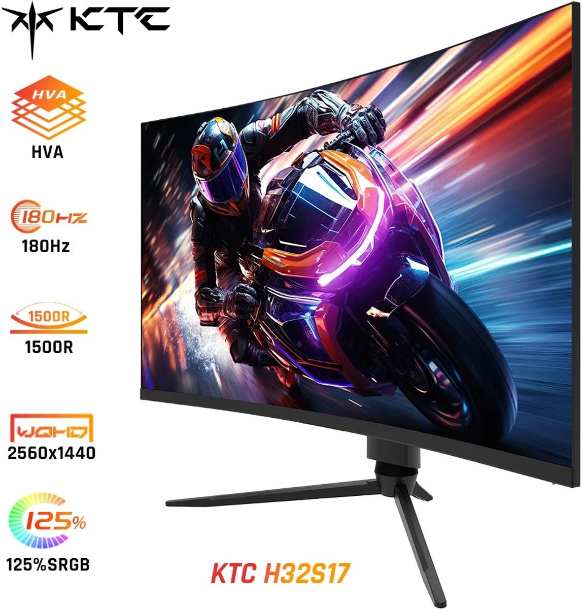 Shenzhen KTC Gaming Monitor 32" Ultrawide Curved 180Hz QHD - afbeelding 3
