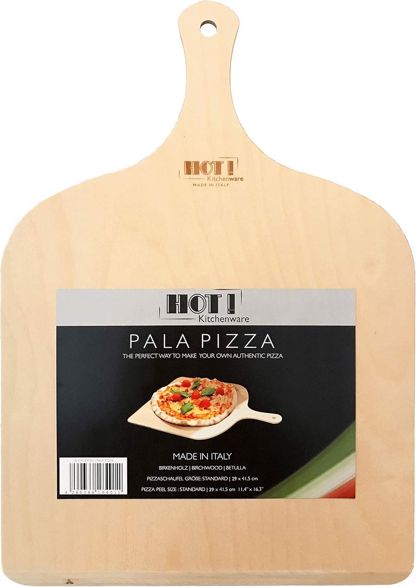 Houten pizzaschep voor een perfecte pizza, 29x41,5cm, handgemaakt in Italië