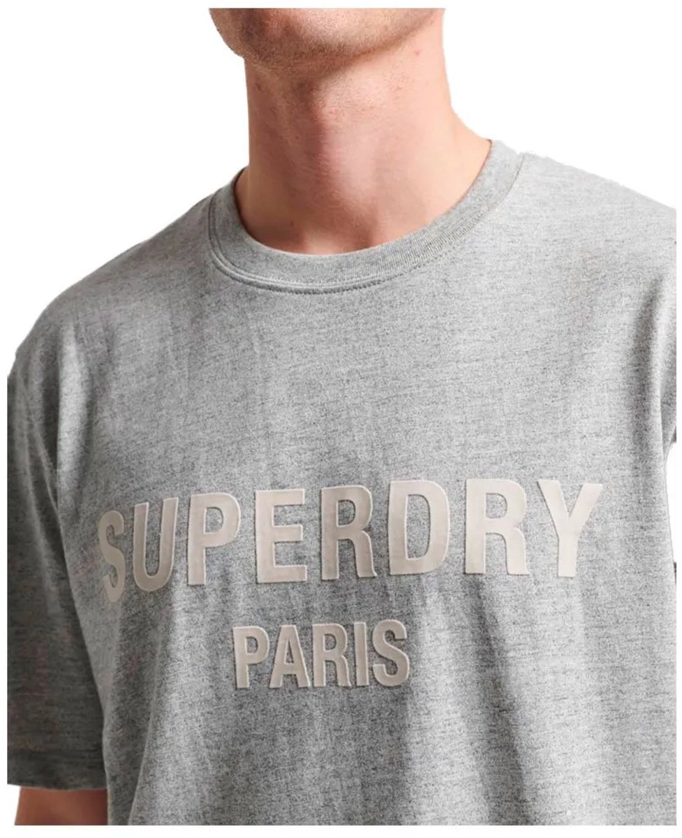 Superdry Luxe Sport T-shirt met losse pasvorm Heren T-shirts Grijs