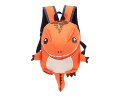 KIMU® Rugtas Dino Oranje Veilig - Kleine Rugzak Dinosaurus Monster Tas - Schooltas Kindertas Kinder Gymtas Kind Klein Salamander Festival