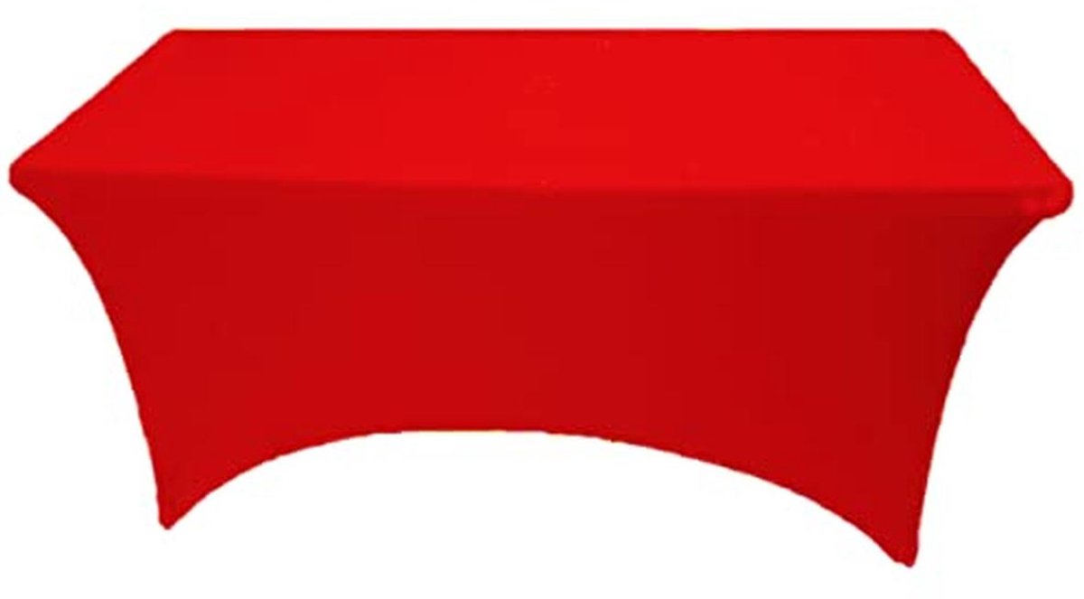 8ft Rood Stretch Spandex Tafelkleed voor Rechthoekige Tafels