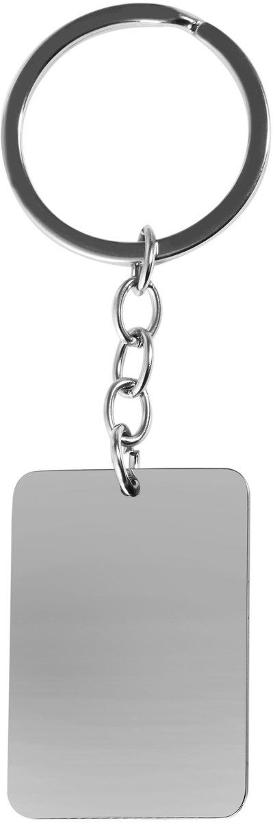AKZENT Akzent Unisex Sleutelhanger Cailen roestvrij staal, rechthoekig, gepolijst, graveerbaar, zilverkleurig