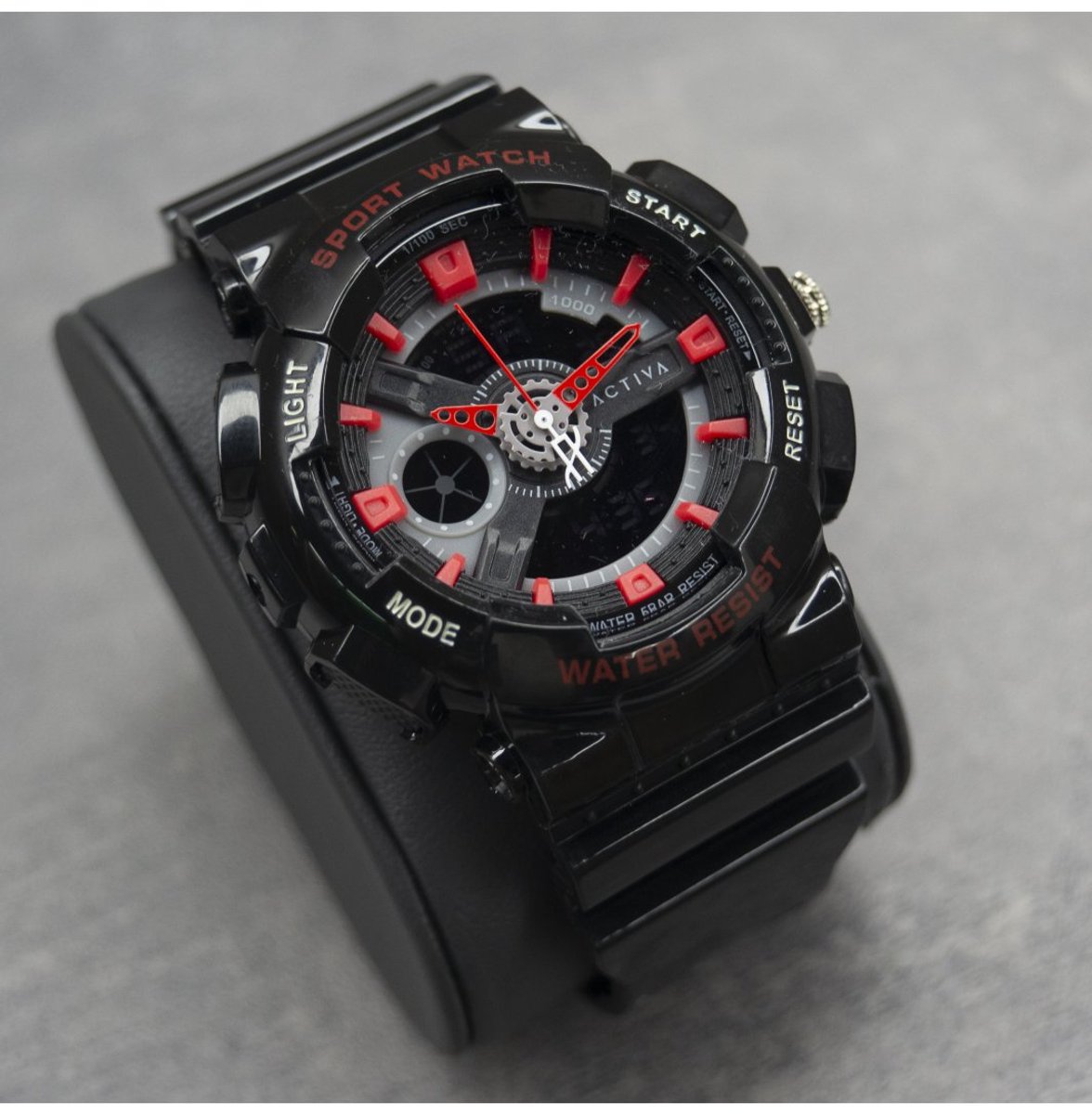 Activa Digital ACW499-002 Heren Horloge - Waterdicht - Digitaal - Quartz Uurwerk - Plastic met zwarte Wijzerplaat - 50mm