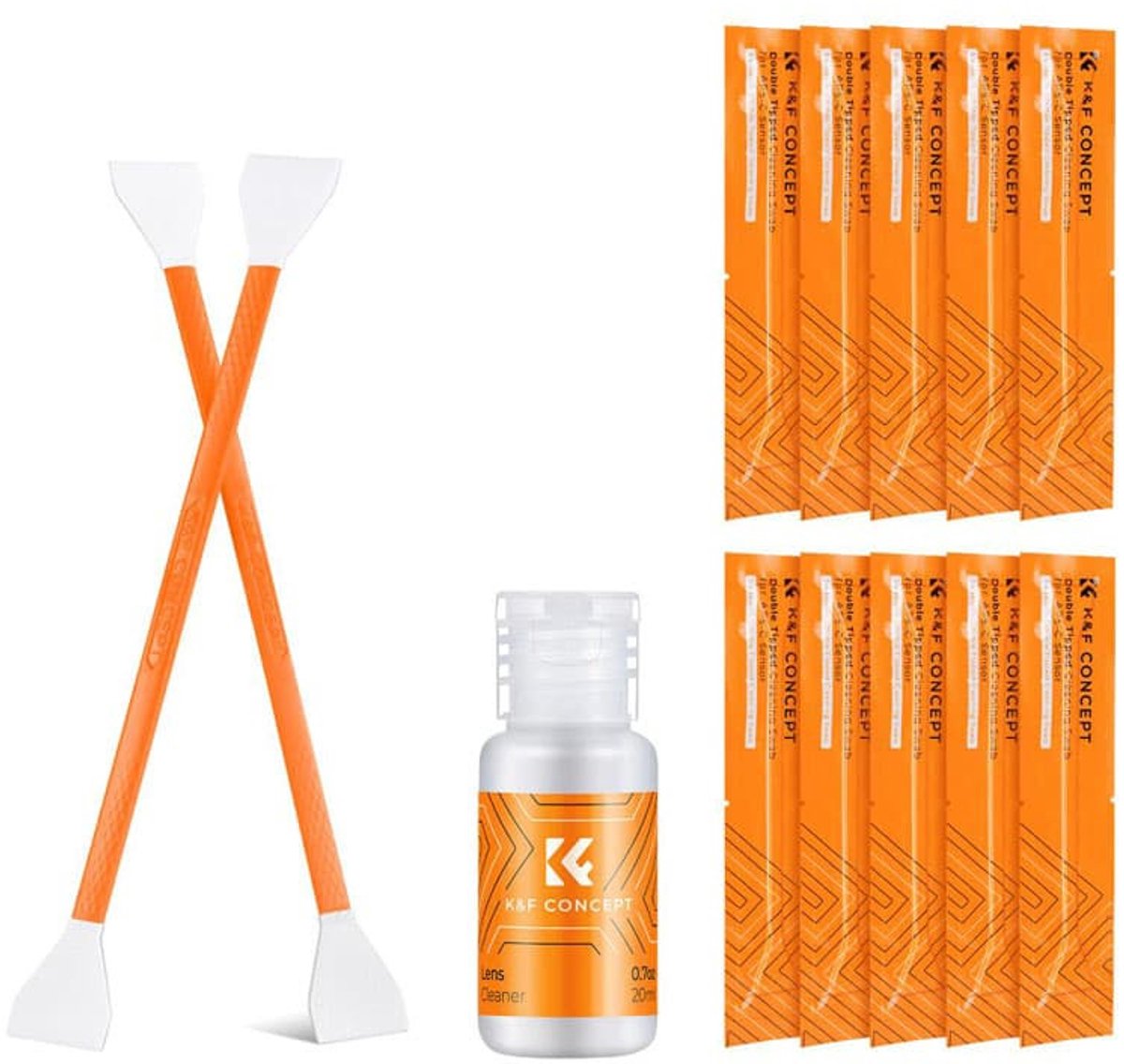 K&F-Set: 10 Stäbchen (16 mm) + 1 Reinigungslösung (20 ml)