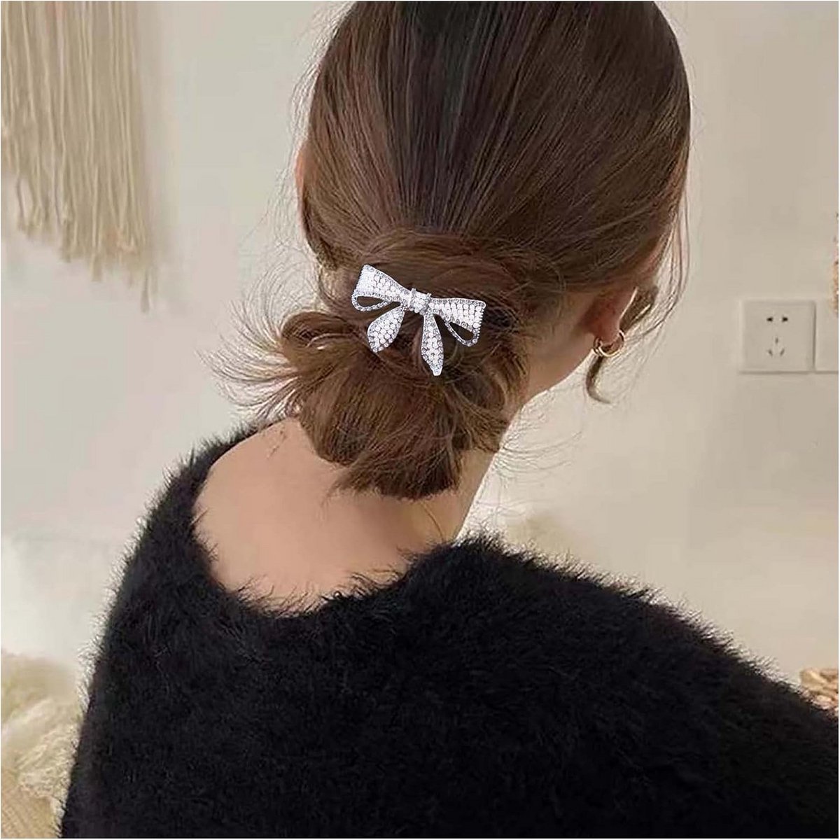 Boho Crystal Bow Haar Clip - Decoratieve Haaraccessoires voor Vrouwen en Meisjes