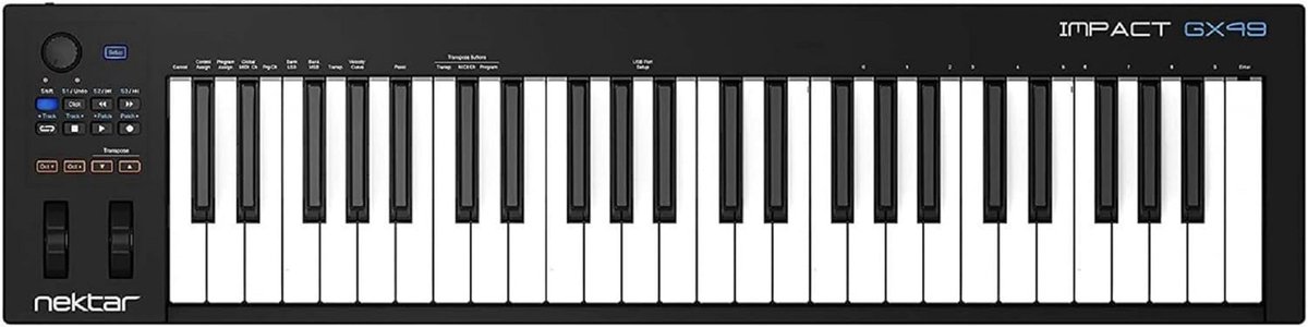 USB MIDI Controller Keyboard met DAW-integratie en 49 aanslaggevoelige toetsen