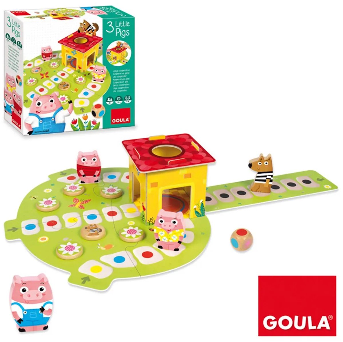 Jumbo - Goula - Drie Kleine Biggetjes - Kinderspel - Bordspel kinderen vanaf 2 jaar - Speelgoed — afbeelding 4