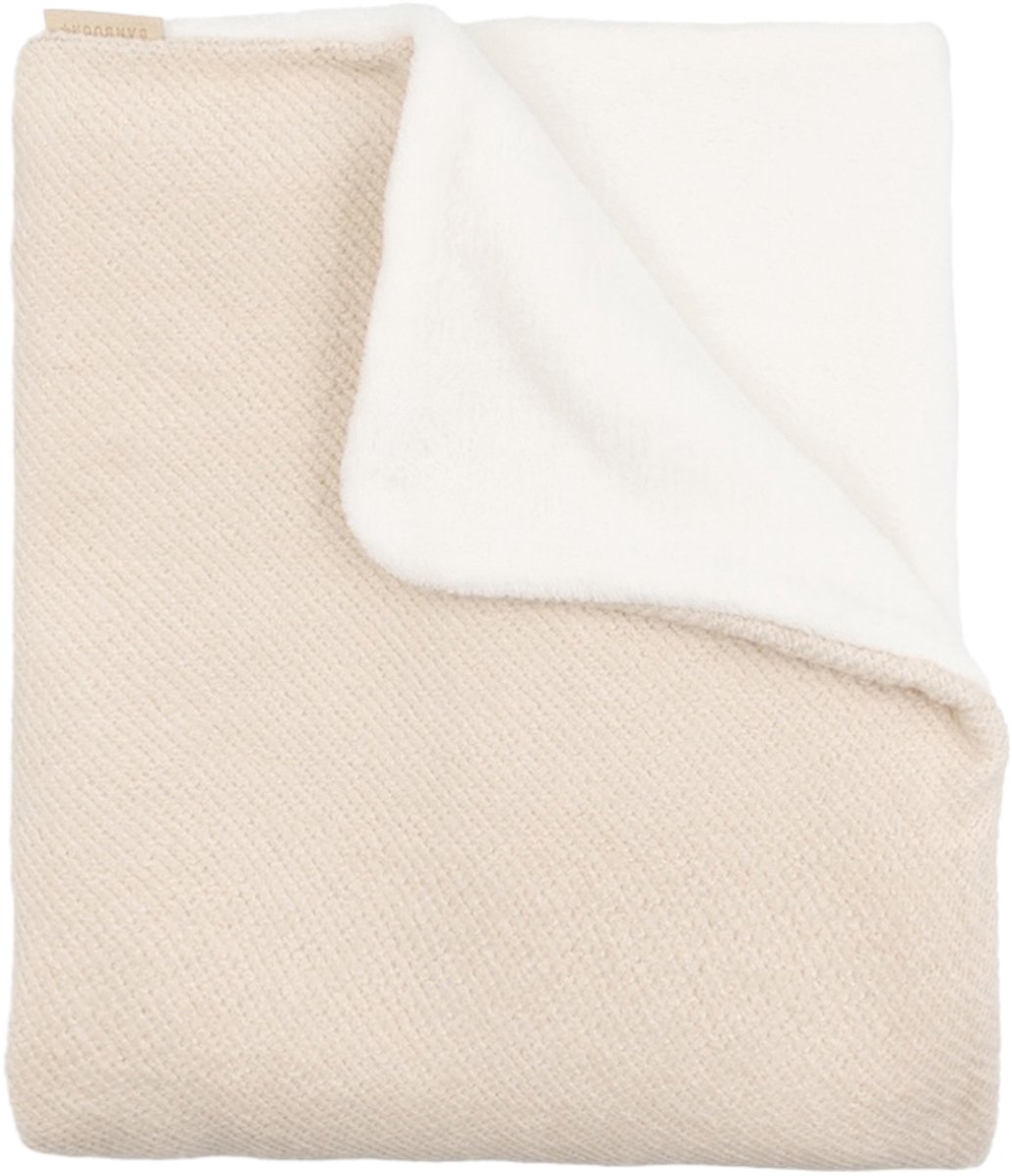 Bamboom Geborstelde Wiegdeken met pluche - Neutral Pink