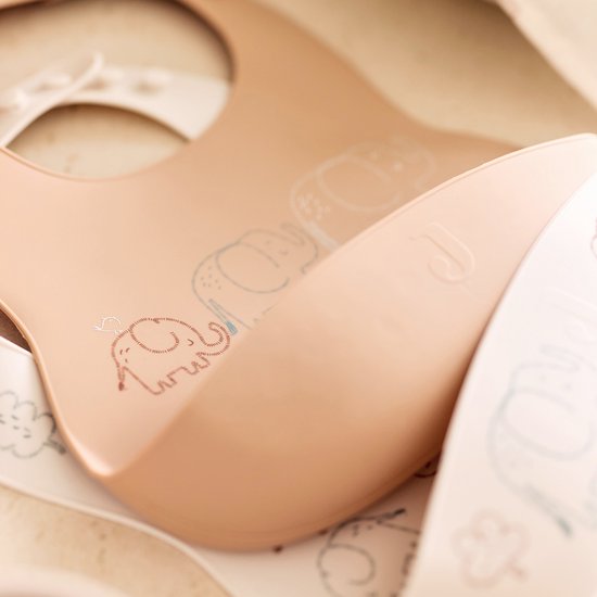 Jollein Slabbetjes Siliconen - 1 Stuk - 31 cm - Elephant Tales van Jollein — afbeelding 5