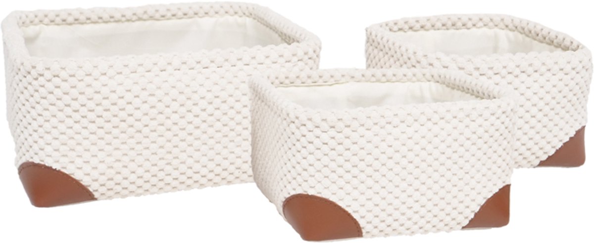 Kidsdepot Opbergmanden Set - Nois - Wit (3 stuks)