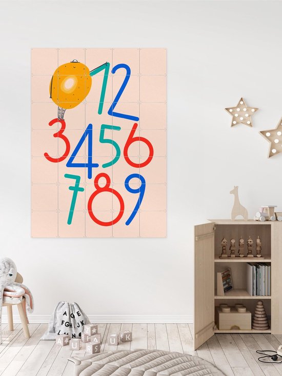 IXXI Tellen, Gozde - 100 x 140 cm - Gratis ophangtool - Grote wanddecoratie en posters Kinderkamer, Studeerkamer, Educatief
