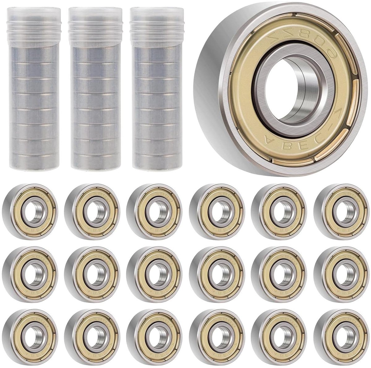 30 stuks kogellagers voor skateboard 608 dubbel afgeschermd groefkogellagers 22x8x7mm – Set van 30 lagers voor skateboards, rolschaatsen, inline skates