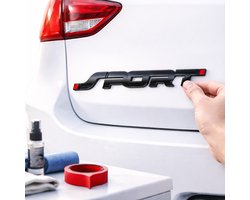 Sport Auto Embleem Sticker – 3D Metalen Autosticker – Zwart – Duurzaam Metaal – Voor Kofferbak, Bumper & Deuren