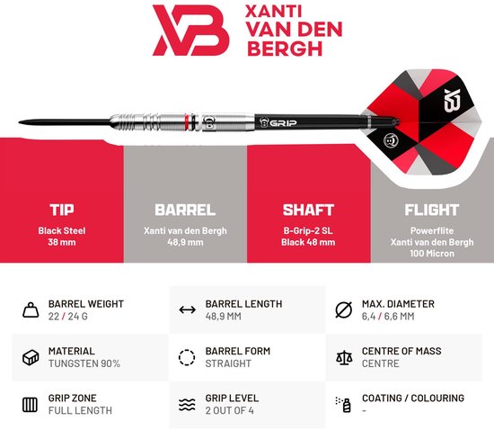 BULL'S Xanti van den Bergh 90% - Dartpijlen van Bull's — afbeelding 2