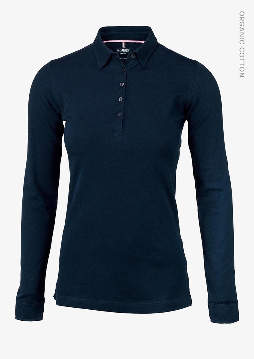 Nimbus Carlington Dames polo met lange mouwen | Marineblauw | Maat XS