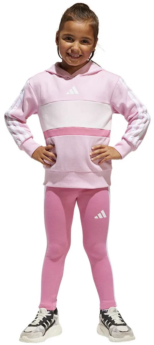 Adidas Seasonal Essentials Tiberio 3 Stripes Fleece Leggings Trainingspak 6-7 Years Meisje Roze