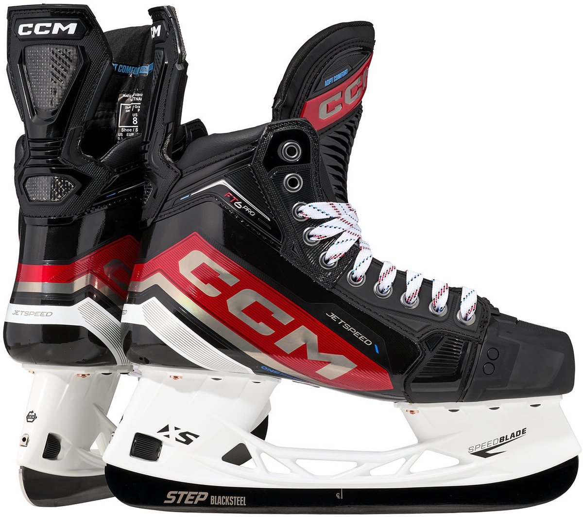 CCM - Jetspeed FT6 Pro - IJshockeyschaatsen - Schaatsen Heren - Volwassenen - Zwart - Ultra-Responsieve One-Piece Boot & JetSpeed Powertransfer - Regular Fit - Maat EU 48