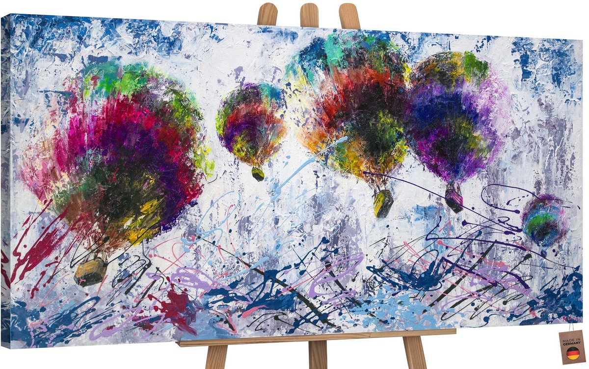 YS Schilderij Canvas schilderij groot handgeschilderd vrije vlucht vogels natuur Ð YS-Art Gallery Ð Luxe wanddecoratie voor woonkamer Ð Modern schilderij voor slaapkamer en kantoor Without Floater Frame 200x100