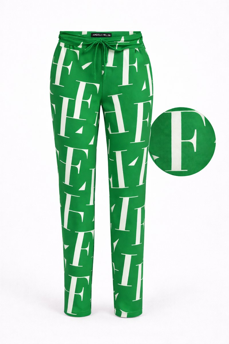 Angelle Milan Travelbroek Dames - Groen - Travelstof - Maat M