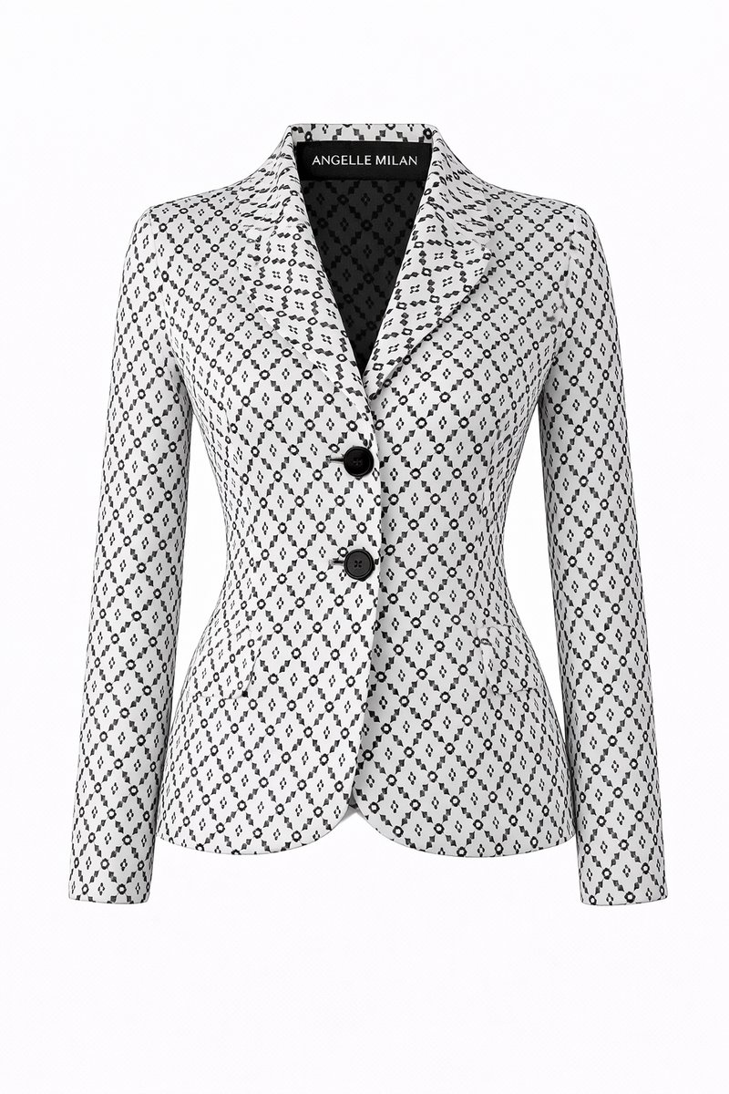 Angelle Milan Blazer Dames - Wit - Travelstof - Maat XXL
