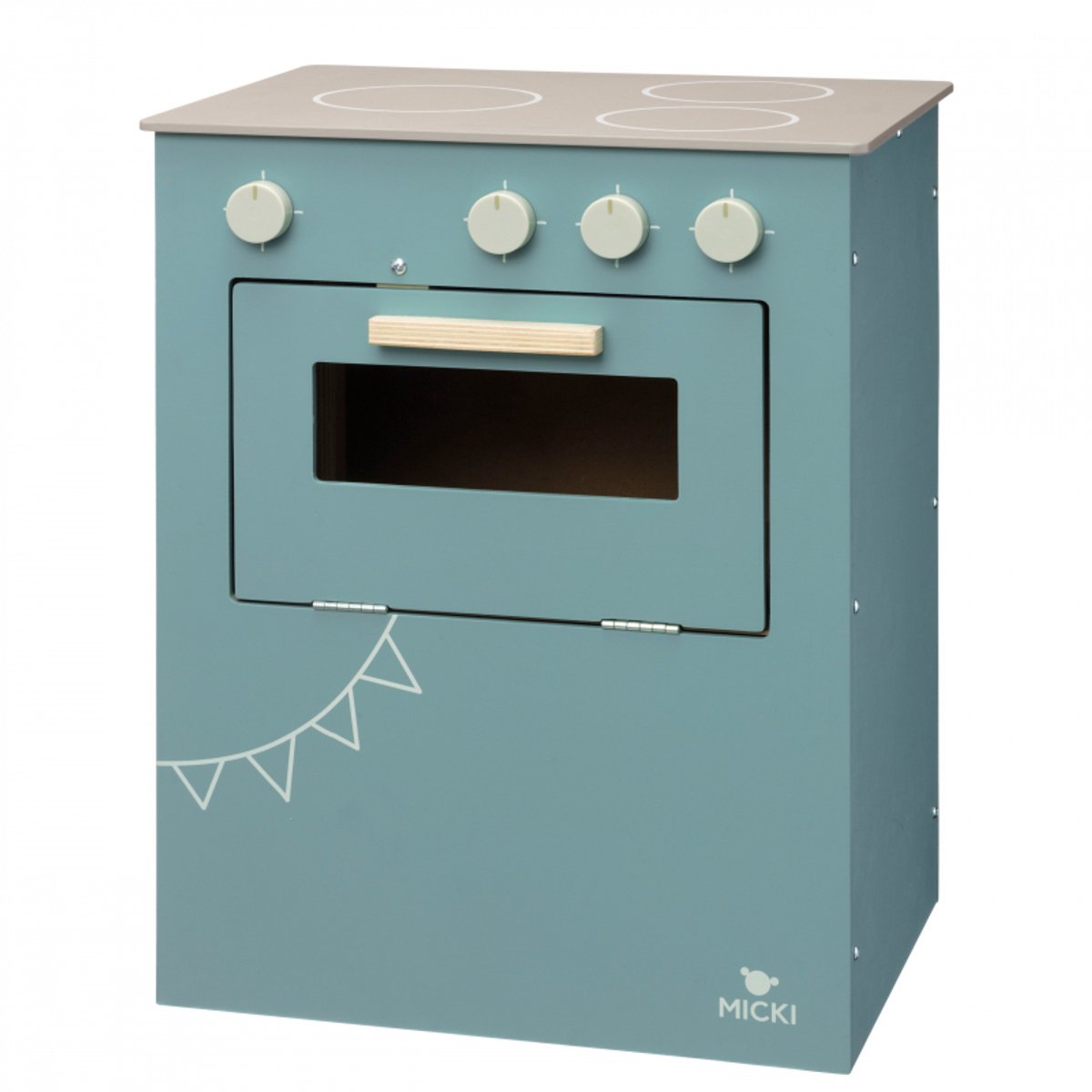 Micki houten speelkeuken - blauw - speelgoedkeuken voor kinderen.