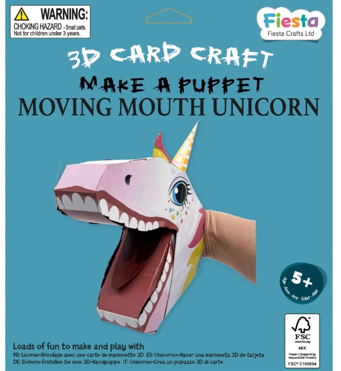 Fiesta Crafts eenhoorn knutselpakket handpop - creatief speelgoed.