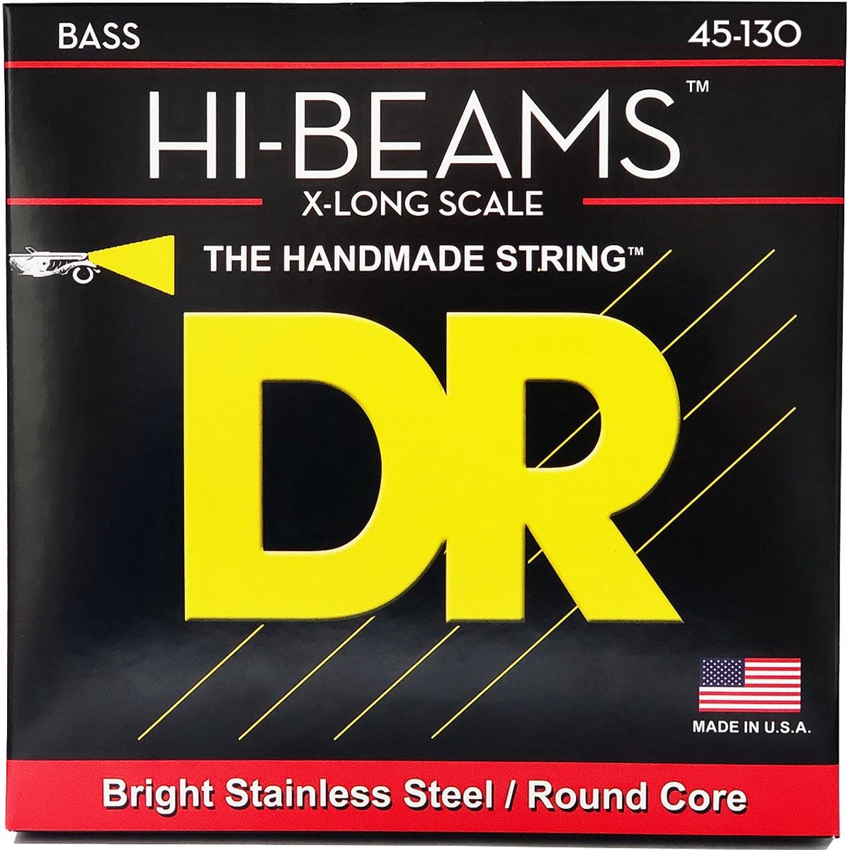 DR Strings LMR5-130 Hi-Beams Medium to Heavy 45-130 X-long Scale 5-snarige basgitaarsnaren